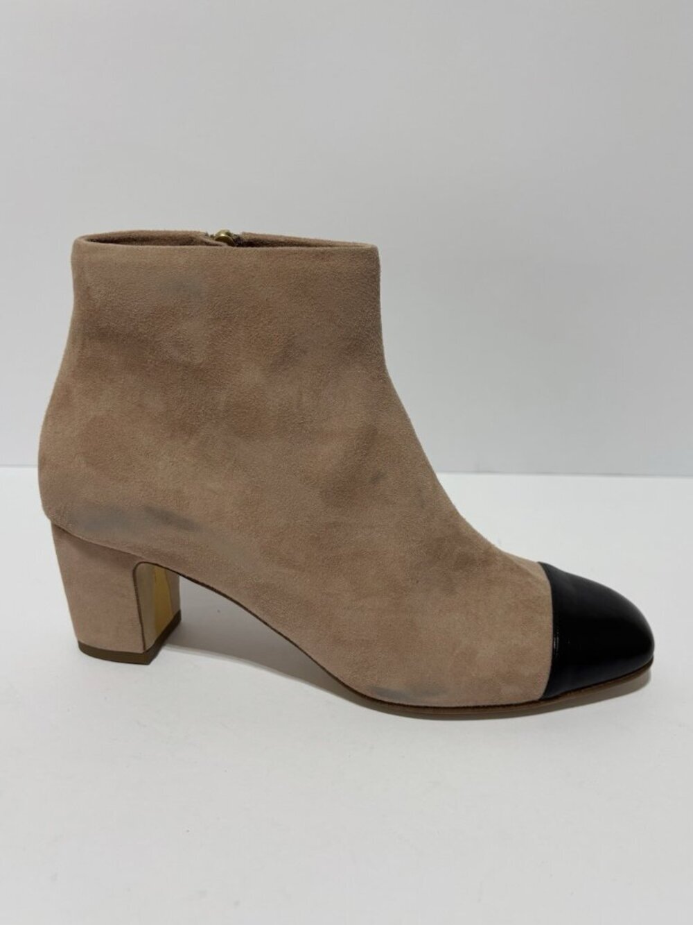 Rupert Sanderson Women’s Storm Latte Suede Ankle Bootie, Size EUR 37.5, US 7.5 M